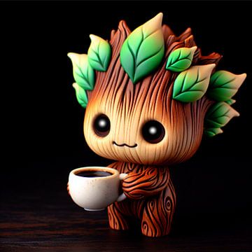 Little man with coffee by ArtDesign by KBK