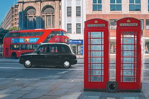 Symbolische Darstellung von London: Telefonkabinen als Aquarien für das Klimabewusstsein