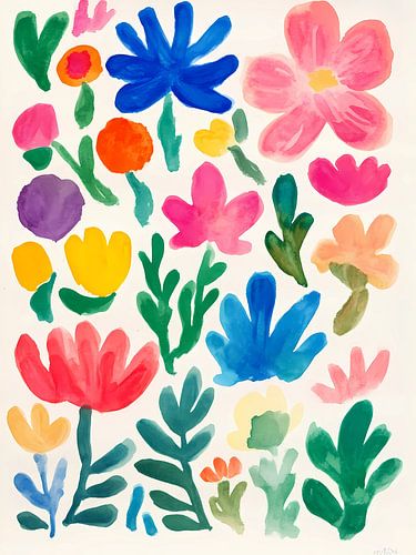 Colorful Playful Flowers Art