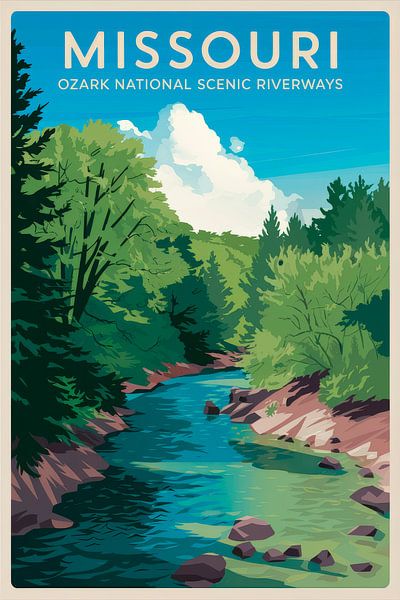 Missouri Vintage Travel Poster by Poster Art Shop