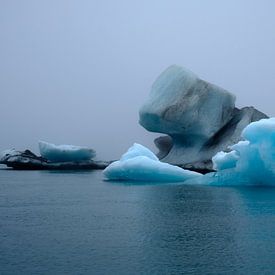 Het gletsjermeer Jökulsárlón in IJsland van Yolande Tump