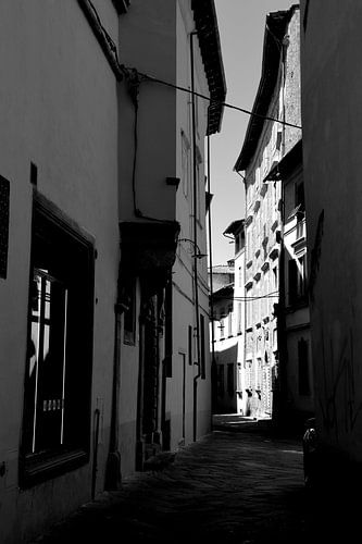 Toscane Italië Lucca Binnenstad zwart wit