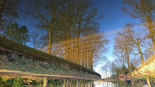 De omgedraaide Blauwe lucht weerspiegeling