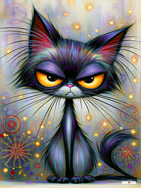 Boze zwarte kat / poes