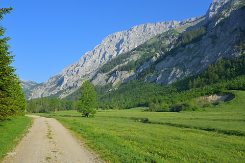 Paysage printanier près du massif du Hochschwab