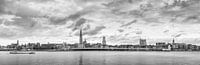 Antwerpen  Scheldekaaien Skyline , monochroom panorama.