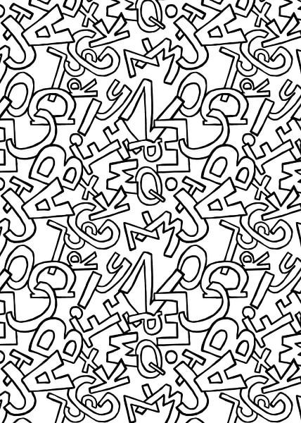 Letters White Black | Pattern van Yvonne Warmerdam