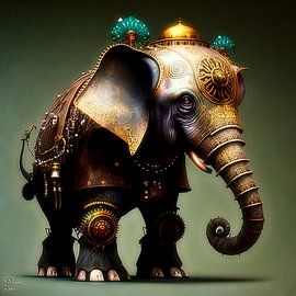 Elephant in steampunk style