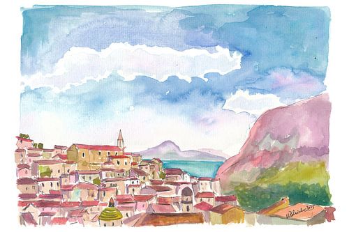 Sonnige Küste von Maratea Potenza mit Meerblick