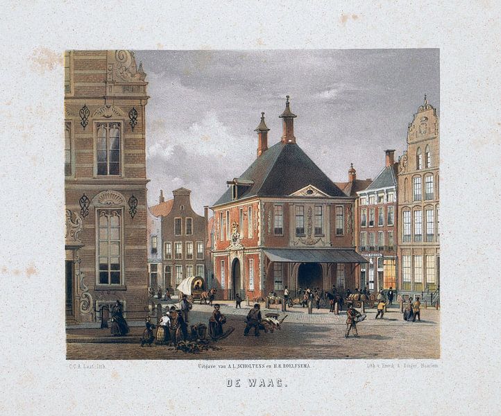 Carel Christiaan Antony Last, Stadtbild mit Waage in Groningen, nach 1857 - 1869 von Atelier Liesjes
