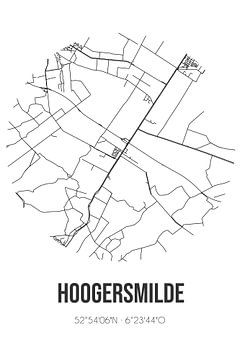 Hoogersmilde (Drenthe) | Map | Black and white by Rezona