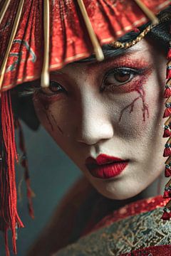 Picturesque Asian-style fictional art featuring a geisha by Egon Zitter