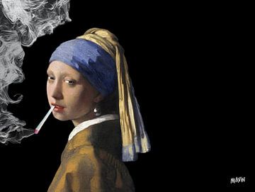 Vermeer La Jeune Fille à la Perle avec un joint