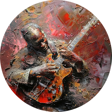 Impressionisme man spelend op gitaar van Natasja Haandrikman