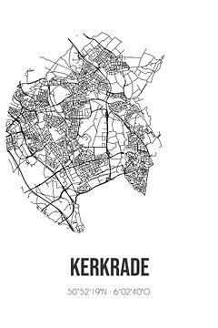 Kerkrade (Limburg) | Landkaart | Zwart-wit van Rezona