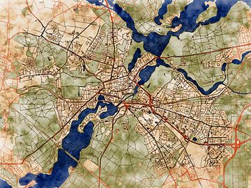 Kaart van Potsdam in de stijl 'Serene Summer' van Maporia