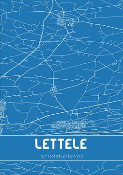 Blauwdruk | Landkaart | Lettele (Overijssel) van Rezona