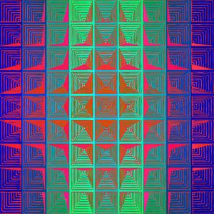 Retro Abstraktion inspiriert von Piet Mondrian