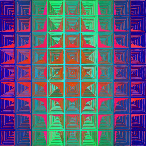 Retro Abstractie Geïnspireerd door Piet Mondriaan