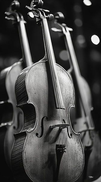 Musical instrument in black and white by Gelissen Artworks