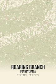 Alte Karte von Roaring Branch (Pennsylvania), USA. von Ortsdrucke