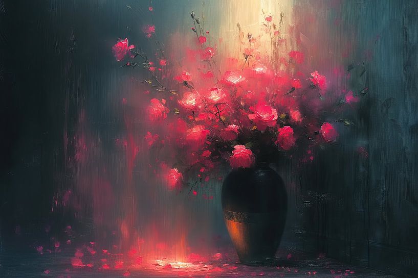 Neonrosa Blumen von Kunst Laune