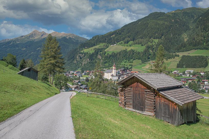 Gezicht op Neustift in het Stubaital van Peter Eckert