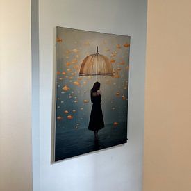 Klantfoto: Golden rain van Mirjam Duizendstra, als artframe