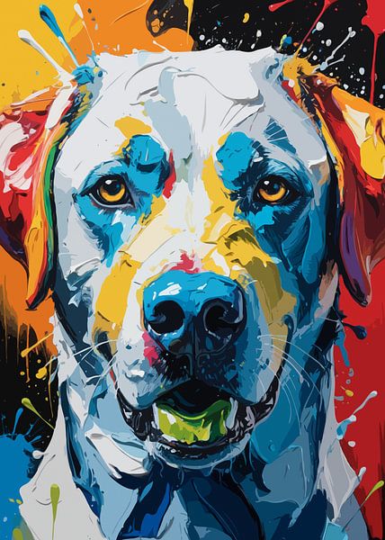 Aquarell Kunst von Hund von Rizal Azhari