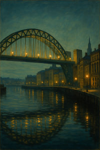 Newcastle Serenity in der Abenddämmerung - Edward Hopper inspirierter Kunstdruck