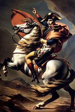Napoléon Bonaparte Napoléon Bonaparte sur son cheval de bataille sur De Muurdecoratie