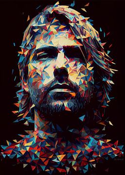 Kurt Cobain Laagpolig van WpapArtist WPAP Artist