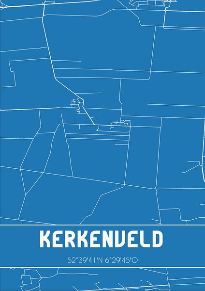 Blueprint | Map | Kerkenveld (Drenthe) by Prints of Place