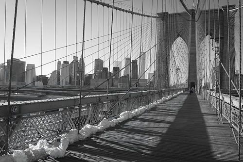 Brooklyn-Brücke New York im Winter von Grethi Bontsema