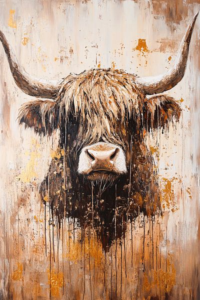 Scottish highlander on canvas by Imperial Art House