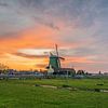 Sunset on the Zaanse Schans by Jeroen de Jongh