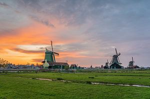 Coucher de soleil sur le Zaanse Schans