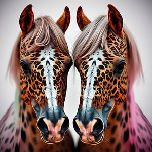Chevaux à fourrure léopard et à pois dalmatiens