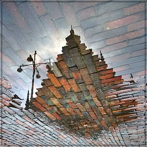 Reflet fantomatique de la halle aux viandes de Haarlem (2021)