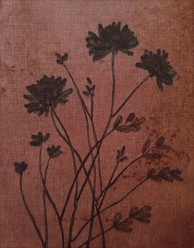 TW living - linen flowers vintage - red bordeaux by TW living