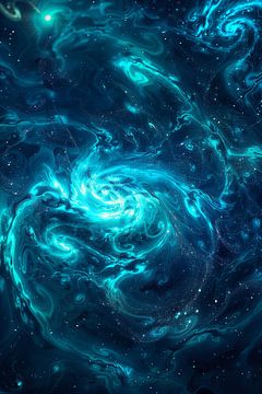 Galactische stromingen in blauw van artefacti