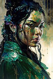 Geisha Dreams Green Kimono