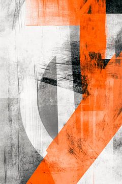 Composition abstraite en orange et gris sur Poster Art Shop