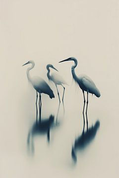 Vogels in meer van Treechild