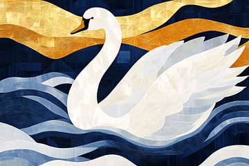 Schwan mit goldenen Akzenten von Imperial Art House