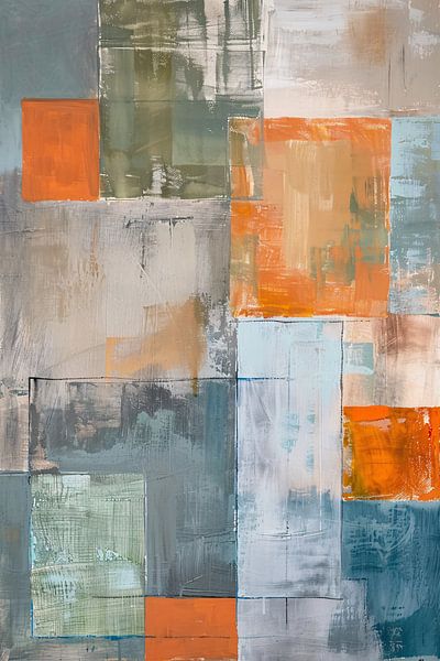 Abstract geometrisch schilderij met kleurblokken van Art & Soul Creations