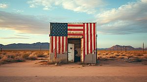 Retro-amerikanische Wüstenlandschaft