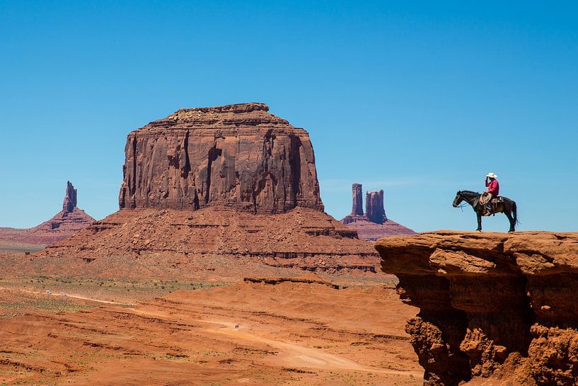 Cowboy in Monument Valley van Gerard Van Delft