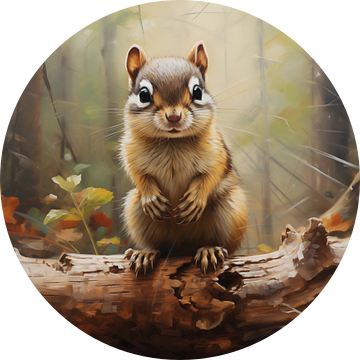 Eekhoorn schilderij lichte kleuren