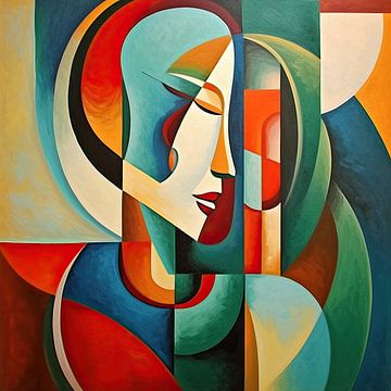Peinture abstraite d'un visage de femme sur Art Merveilleux